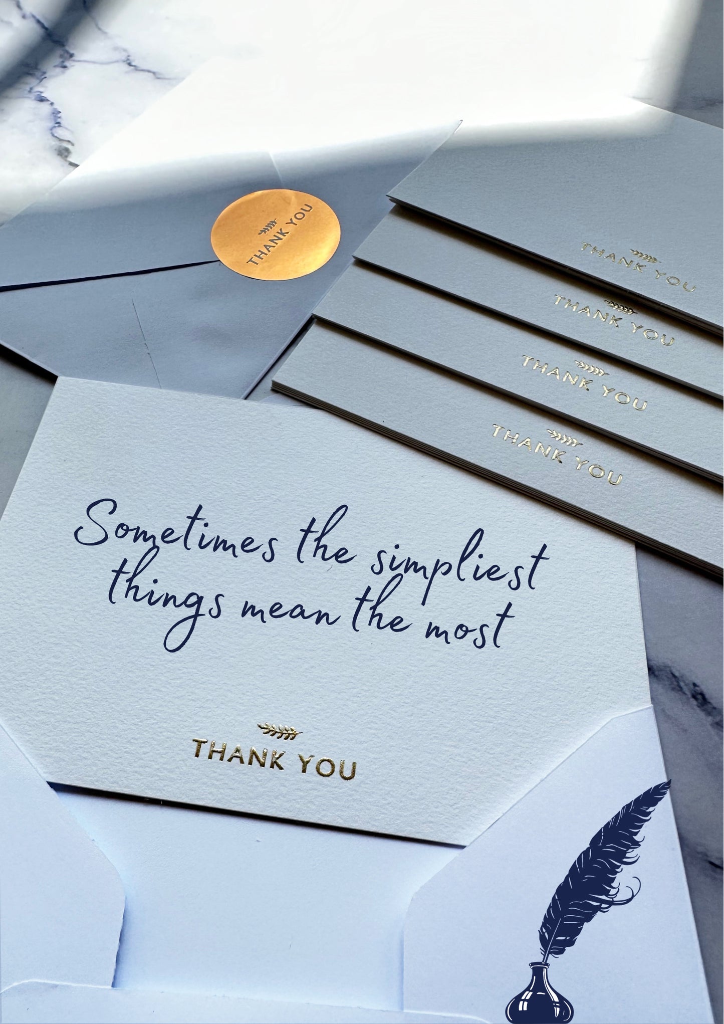 Thank You Cards White