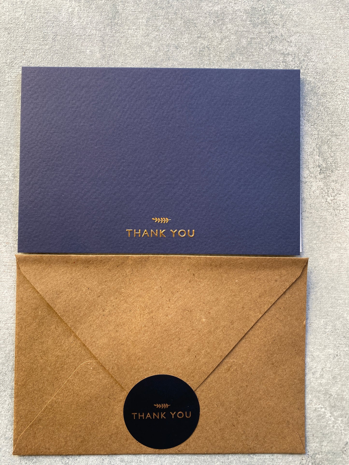 36 Pack of Folded Navy Blue Thank You Cards With Envelopes Foiled Stickers