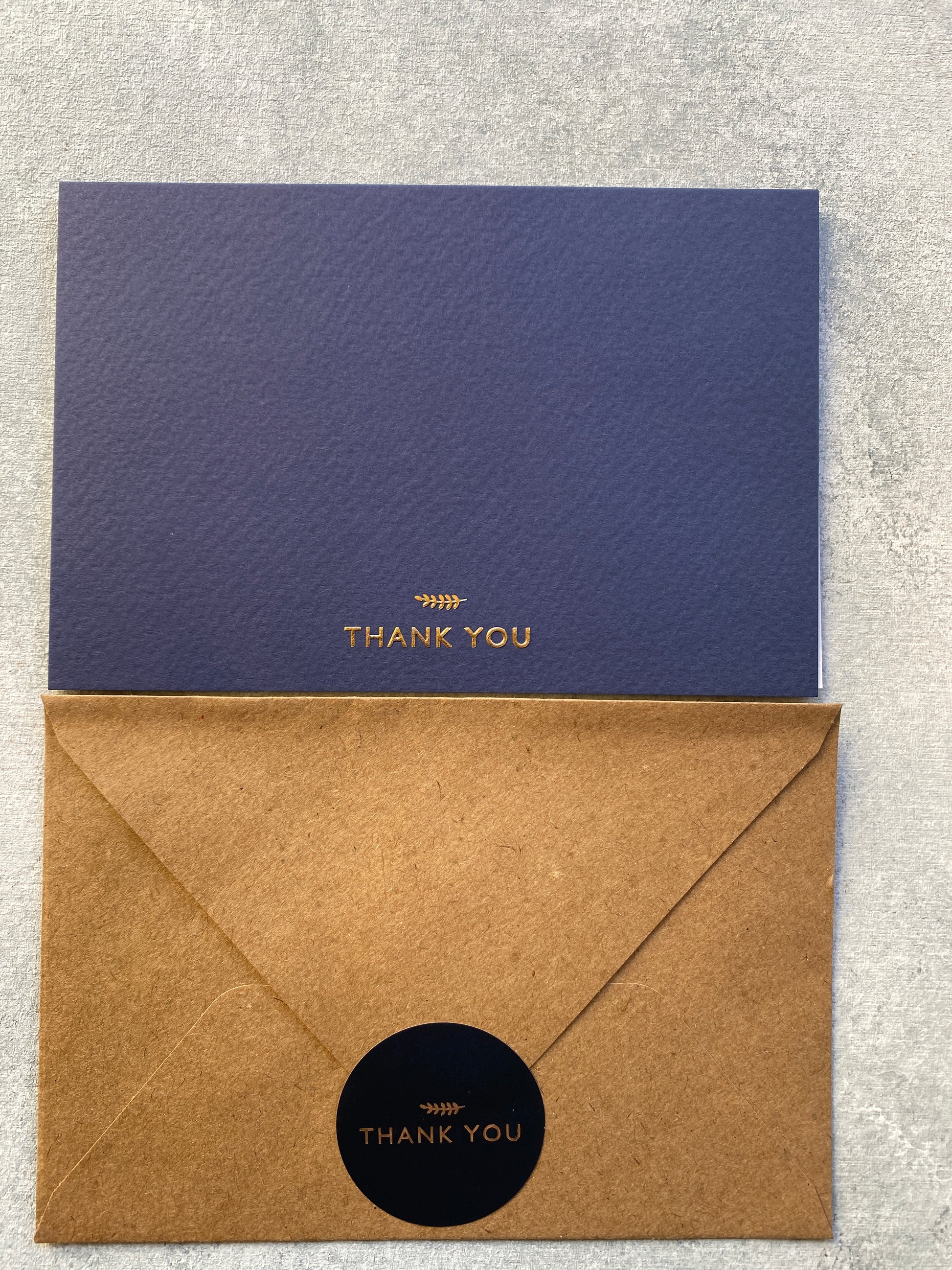  Run2Print (36 Pack) Thank You Cards With Envelopes & Stickers  - Elegant Dusty Blue Emboss Gold Foil Pressed - Blank Notes Wedding,  Bridal, Baby Shower, Business and Formal All Occasion