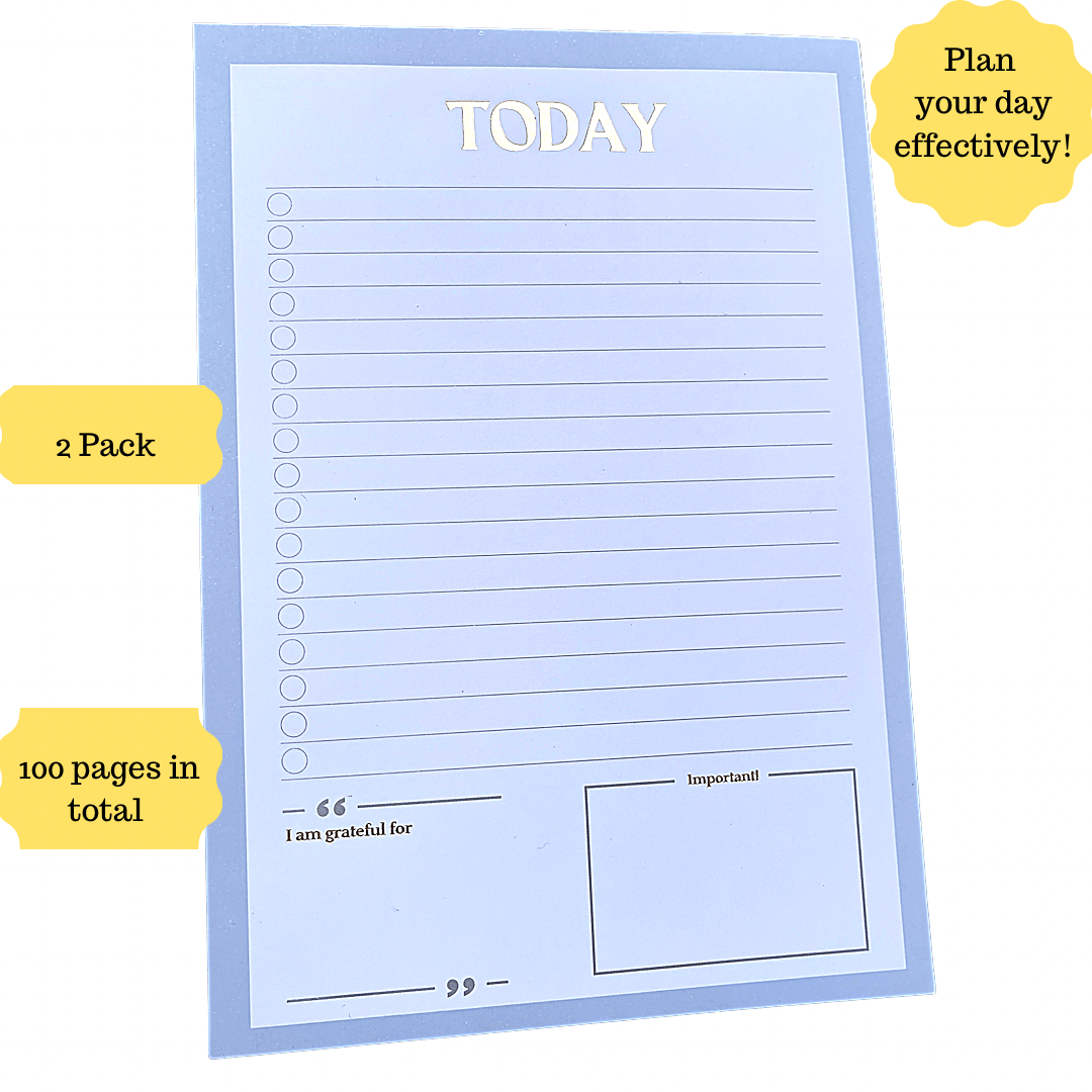 Blue Elegant To Do List Notepads (2 Pack of 50 pages)