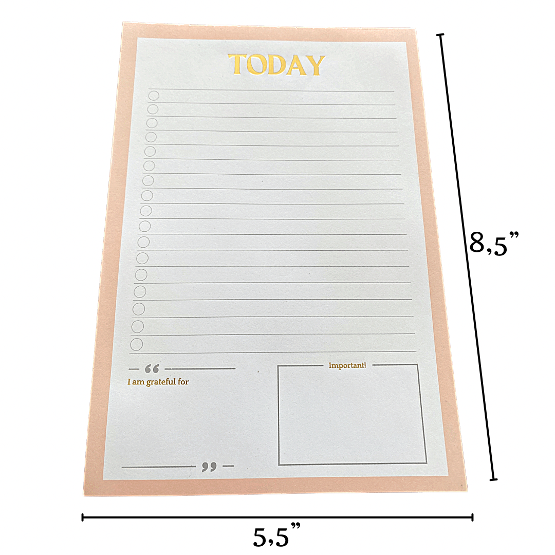 Salmon Pink Elegant To Do List Notepads (2 Pack of 50 pages)