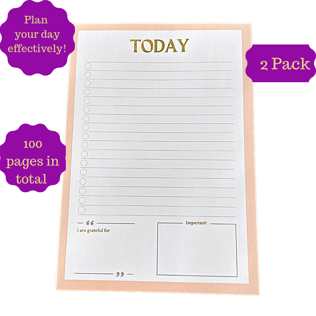 Salmon Pink Elegant To Do List Notepads (2 Pack of 50 pages)