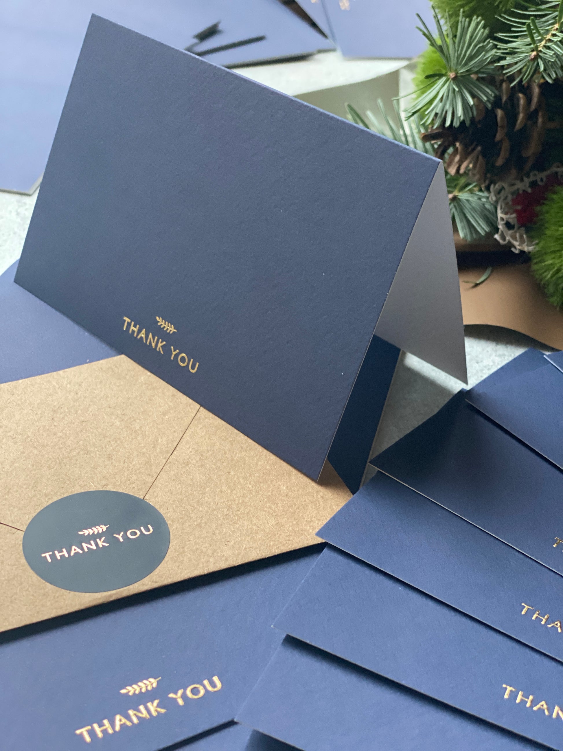 Run2Print (36 Pack) Thank You Cards With Envelopes & Stickers - Elegant  Dusty Blue Emboss Gold Foil …See more Run2Print (36 Pack) Thank You Cards  With