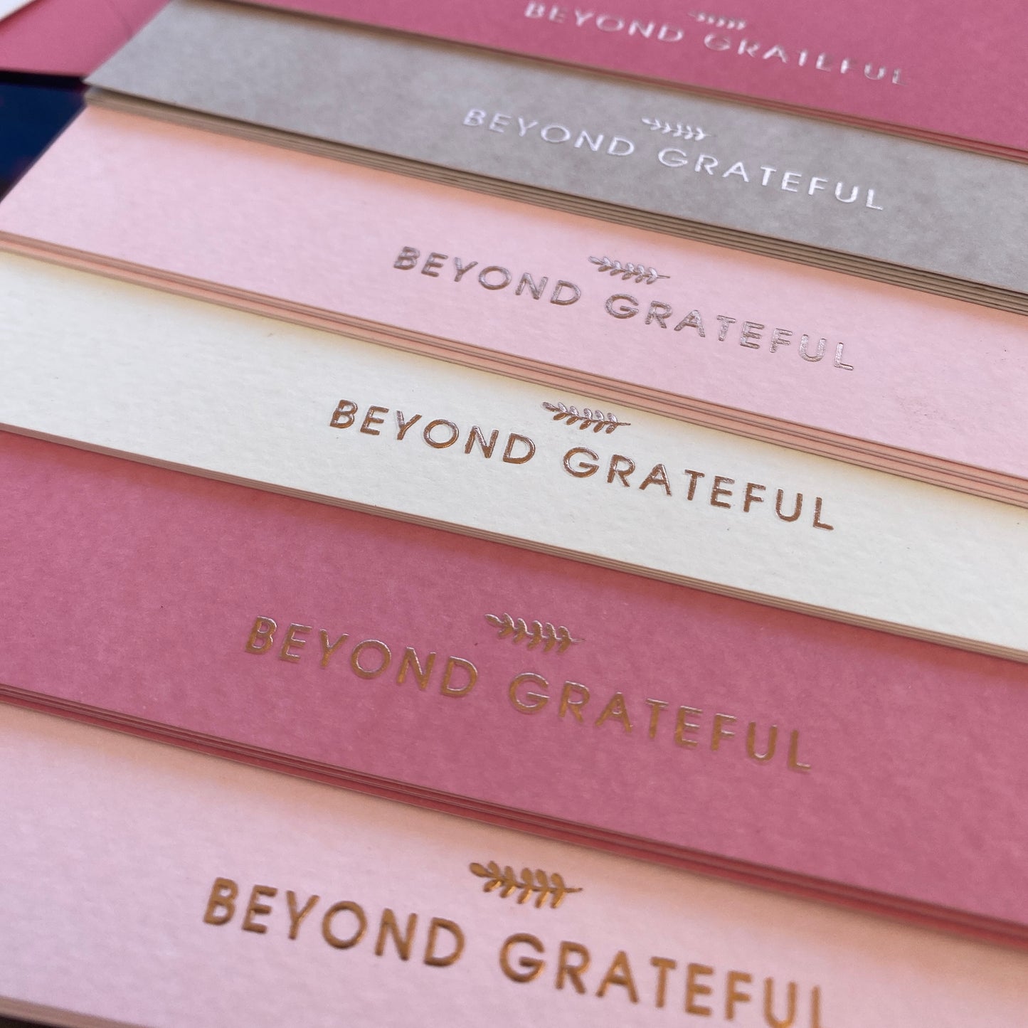 36 Pack of Beyond Grateful Dusty Pink Thank You Cards With Envelopes and Stickers